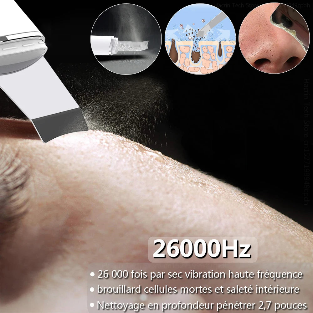 Nettoyeur de Peau Ultrasonique 3-en-1 – Points Noirs, Nettoyage Profond & Massage Liftant